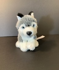 FAO Schwarz Wolf Husky Puppy Dog Plush 7" Grey Stuffed Animal Toy