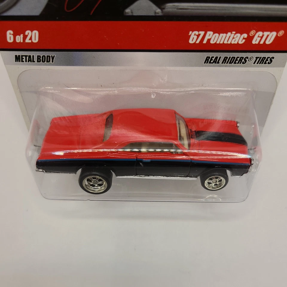 HOT WHEELS LARRY'S GARAGE 67 PONTIAC GTO COCHE ROJO NEGRO AZUL RAYA Foto 3 de 4