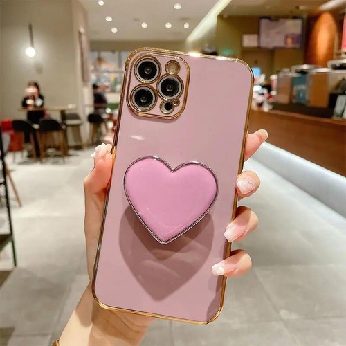 Fashion Heart Holder Phone Case Silicone Protective Cover iPhone 15 14 13 12 11 - 第 11/12 張圖片