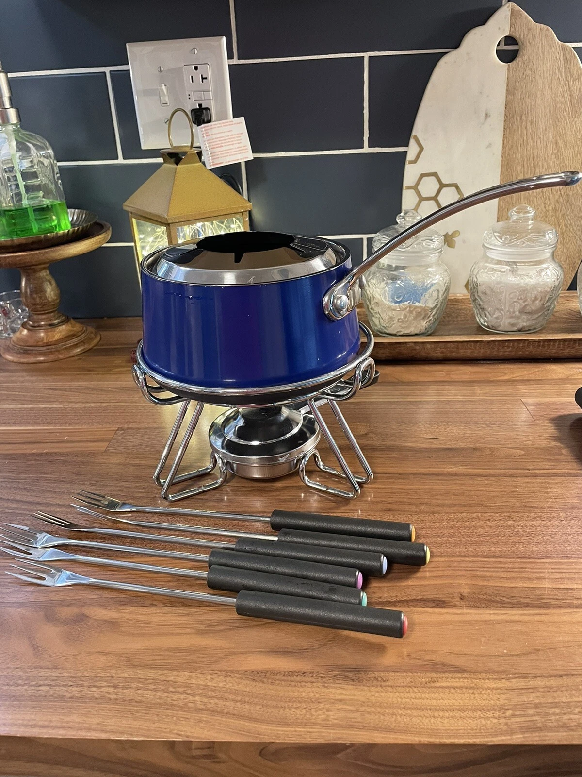 Meyer CIRCULON Hard Anodized Nonstick 1.75 qt Fondue Set Blue