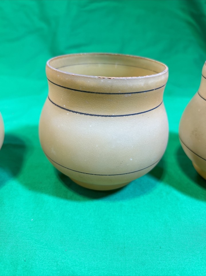 VINTAGE CEILING LIGHT GLOBES 4 Art Deco Frosted Glass eBay