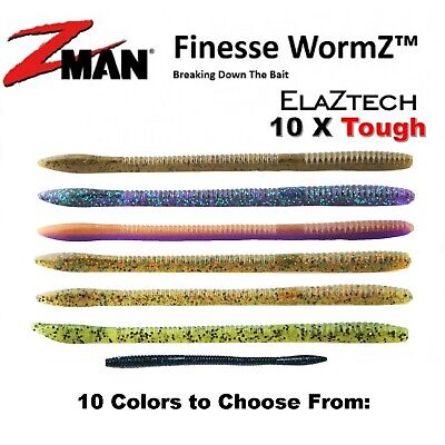 Z-Man Finesse WormZ, 7 inch Worm, 8 per pack, Choice of Colors 