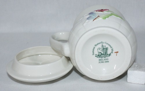 RARE! VINTAGE 2006 BELLEEK POTTERY COMPLETE SET OF 4 SEASONS COVERED MUGS - Picture 7 of 12