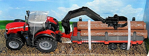 Massey Ferguson 8740 S + Rimorchio Rosso Rimorchiatore Trattore 1:50 - 13cm - Foto 3 di 5