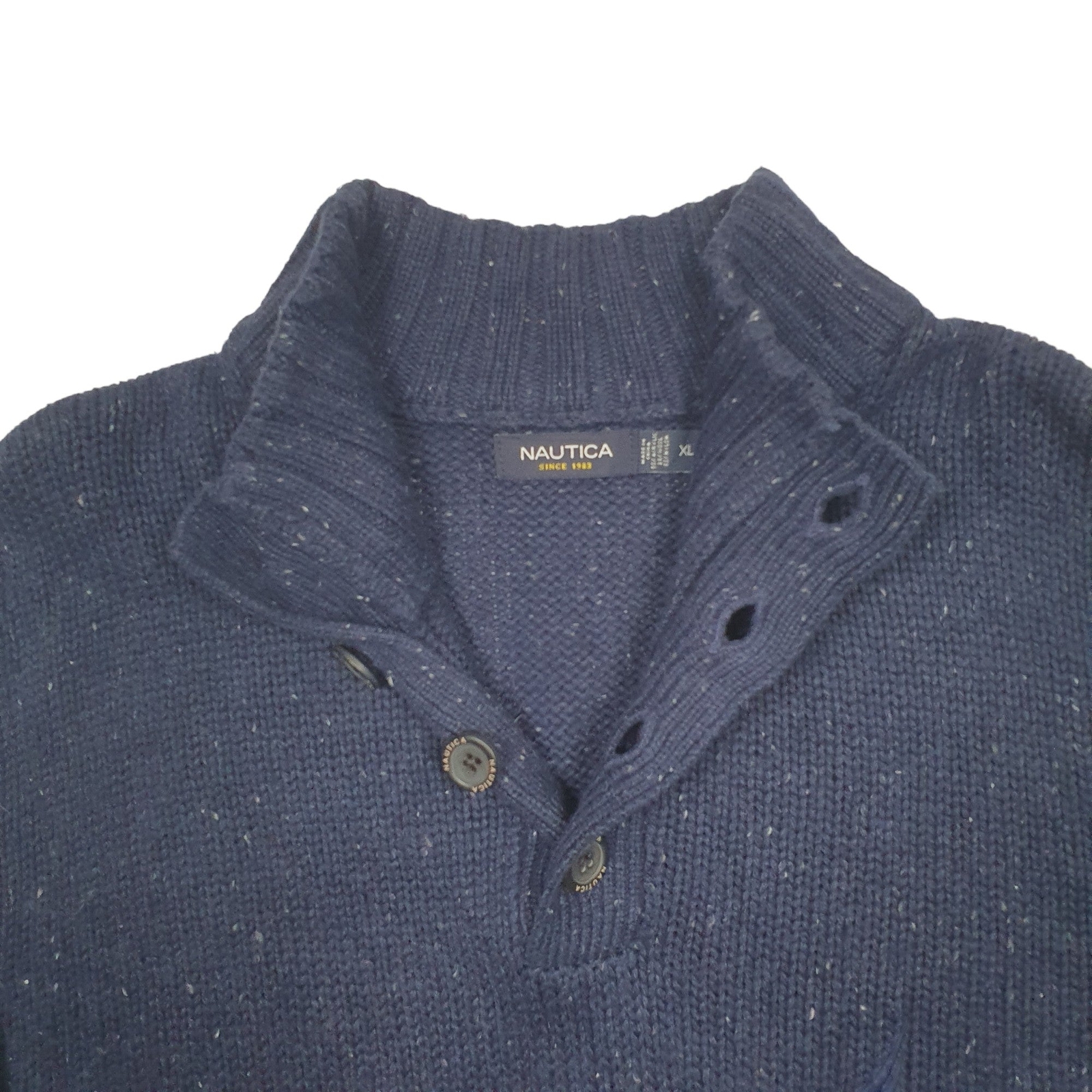 NAUTICA 1/4 Quarter Zip Knit Jumper Sweatshirt Mens XL image 2