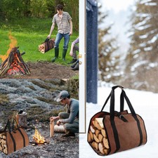 Wood Storage Canvas Tote Bag Camping Portable Firewood Carrier Holder Log SC