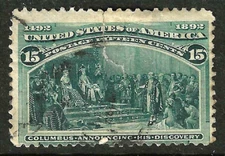 Sc #238 Attractive Spacefiller Light Cancel  15 Cent Columbian 1893 US 52F44