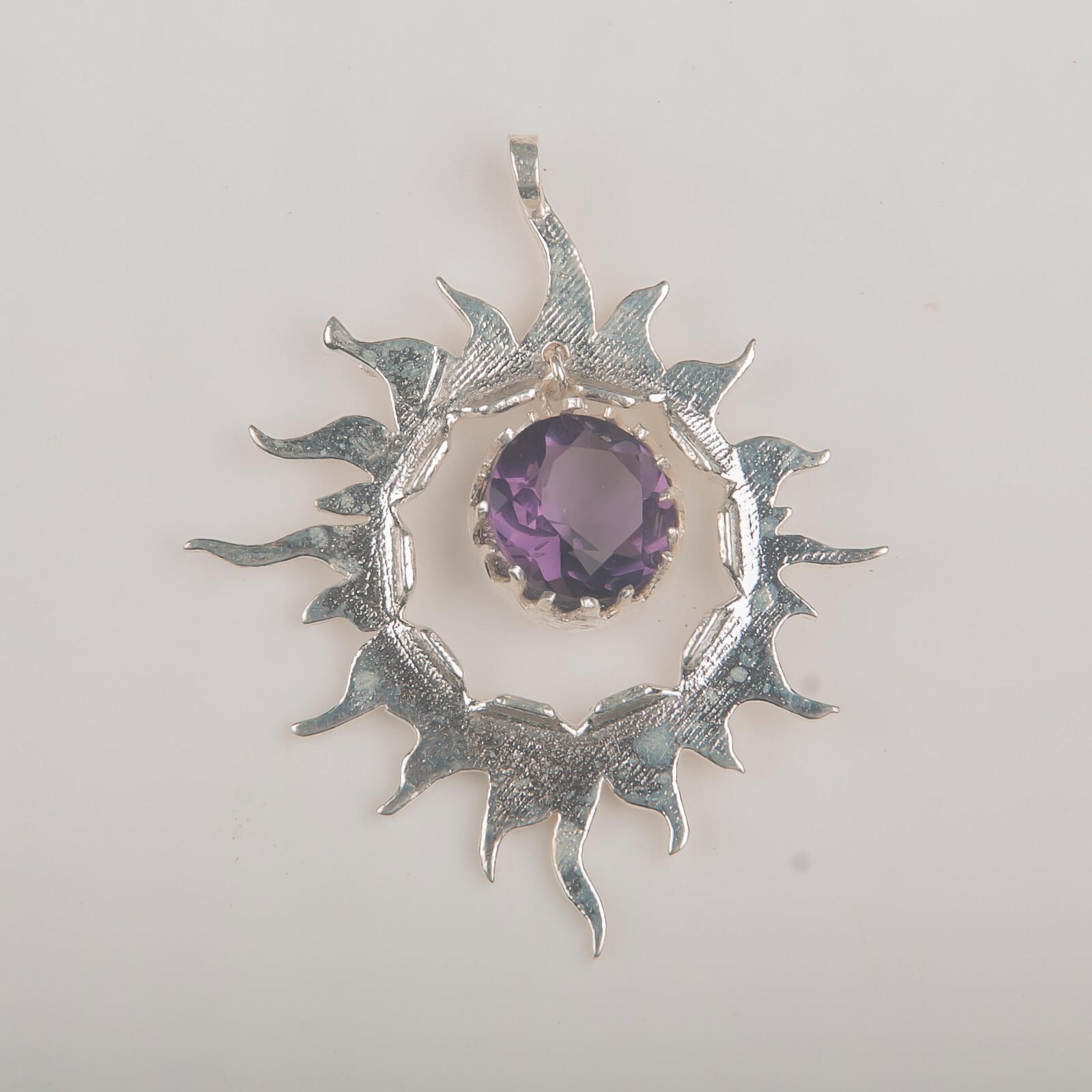 Gift For Women Pendant Fashion 925 Sterling Silver Natural Amethyst Gemstone