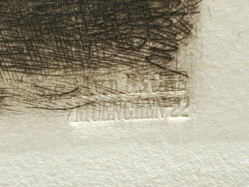 Kollwitz, Kathe.: An der Kirchenmauer (By the Church Wall), 1893 Etching - Picture 3 of 4