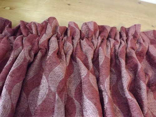 jc penney FRINGED VALANCE Victorian Style 77Wx24" MAROON WINE chenille feel - Picture 4 of 12