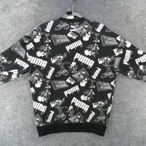 Puma x Pink Panther Sweatshirt Mens Medium Black White All Over Logo DJ Boombox - Picture 13 of 14