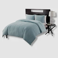 VCNY Home Blue 3-Piece Blue Geometric Comforter Set Full/Queen