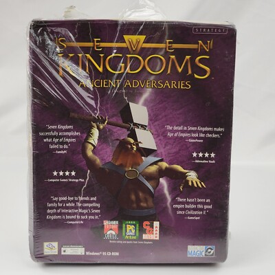 Seven Kingdoms Ancient Adversaries Big Box PC Win95 Game Interactive Magic 1997