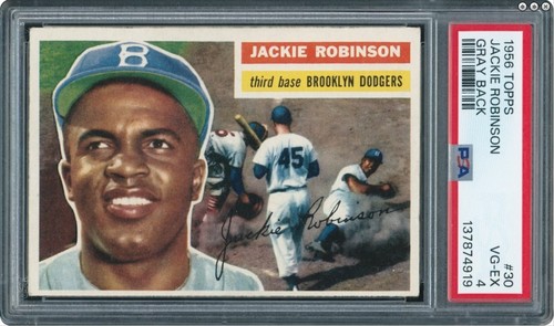1956 Topps Set-Break #30 Jackie Robinson Gray Back PSA 4 - Great Color & Appeal