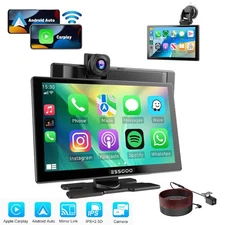 ESSGOO 9 Inch Portable Apple Carplay Android Auto 4K+1080P Dash Cam Touch Screen