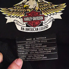 Harley-Davidson  "An American Legend" Gray/Black Riding Jacket With Pads Sz XL