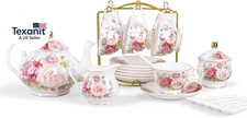 European Porcelain Coffee Set, Pink Women Tea Set, Bone China Tea Set, Vintage F
