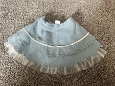 Janie And Jack Layered Skirt Lined Wool Blend Very Victorian 6-12 Months Blue E5