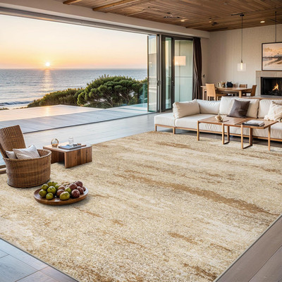 Area Rugs 10X14 Living Room - Washable Rug Modern Abstract Soft Large Neutral No