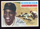 1956 Topps Baseball Card #130 Willie Mays RARE WHITE BACK + Hofman