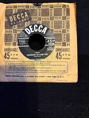 Mills Brothers Twice As Much / I Want Someone To Care For 7'' 45 Decca 9-28586