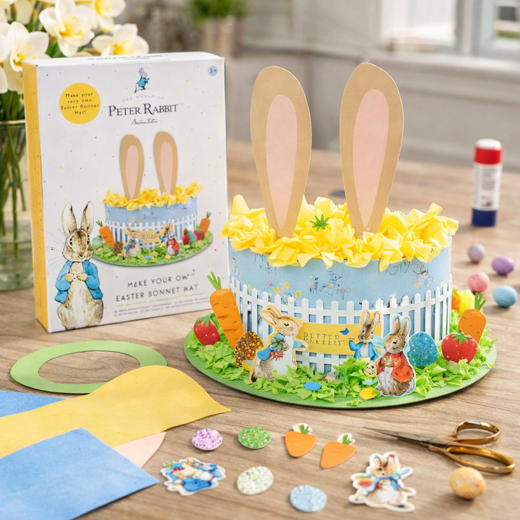 Peter Rabbit Easter Bonnet Hat Make Your Own  Kit For Kids Easter Craft Supplies
