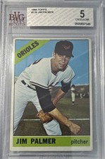 Topps 1966 Jim Palmer Rookie #126 Baltimore Orioles BGS Graded Card. rookie card picture
