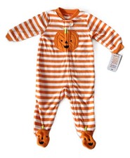 HALLOWEEN Baby Strampler Fleece KÜRBIS Gr 68...