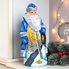 Wooden carved russian Santa Claus Figurine 7", Christmas home decor indoor