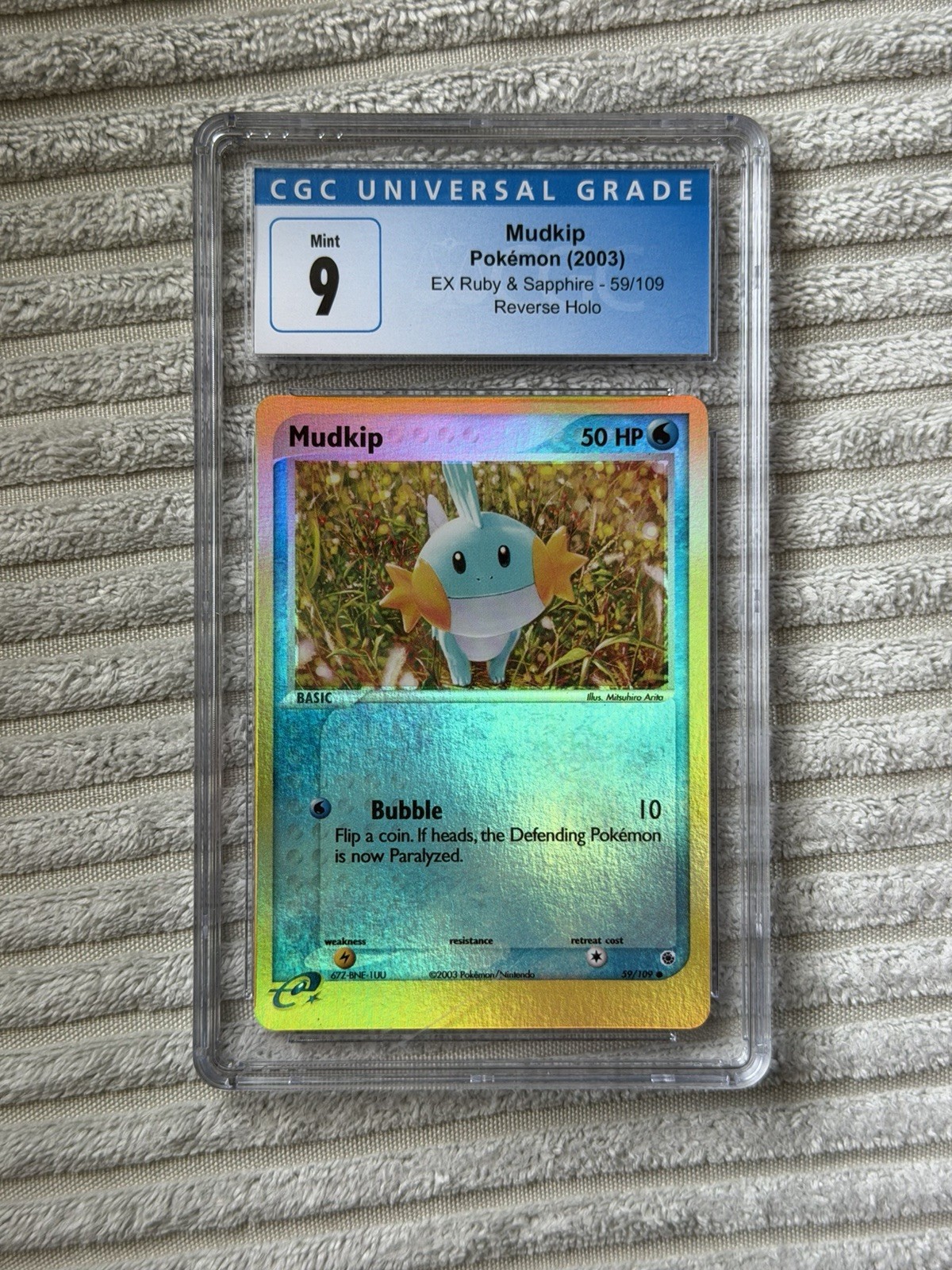 CGC 9 Mudkip EX Ruby & Sapphire 59/109 Reverse Holo 2003 Pokémon Card