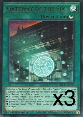 3X Yugioh Gateway of the Six BLGG-EN105 Ultra Rare 1st Edition NM