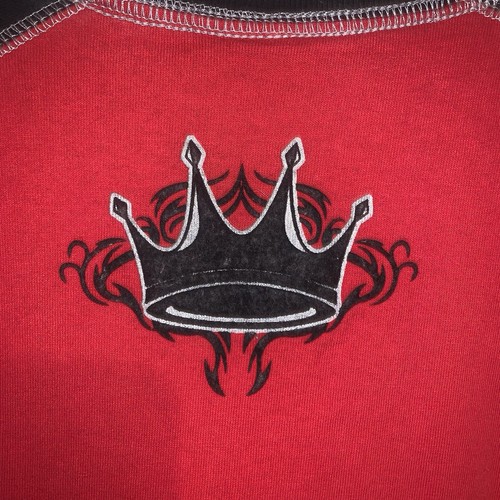 Camisa de mezclilla vintage Y2K JNCO corona costuras en contraste negra roja doble cara XL - Imagen 5 de 5