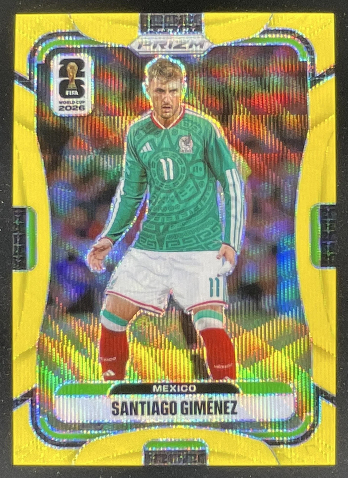 2026 Prizm World Cup Fluorescent Yellow Wave Prizm #291 Santiago Gimenez /180
