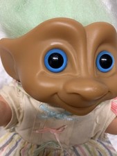 1991 Treasure Troll Blue Hair 14  Plush Stuffed Doll Ace Novelty Company