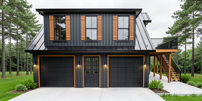 848 Sqft ADU (in-law suite) 2 car Shop/Garage with a 1Bed/1.5Bath APT. above