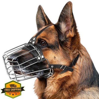CleverTail German Shepherd Dog Muzzle Large Metal Steel Basket Husky Wire