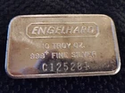 Engelhard 10 Troy Ounce Silver Bar 999+ Fine Silver C125281  FREE SHIPPING !!!