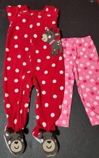  C2.22 Lot of 2 INFANT CHRISTMAS CLOTHES: Carter's PJs  Pants, Size 12 Mths