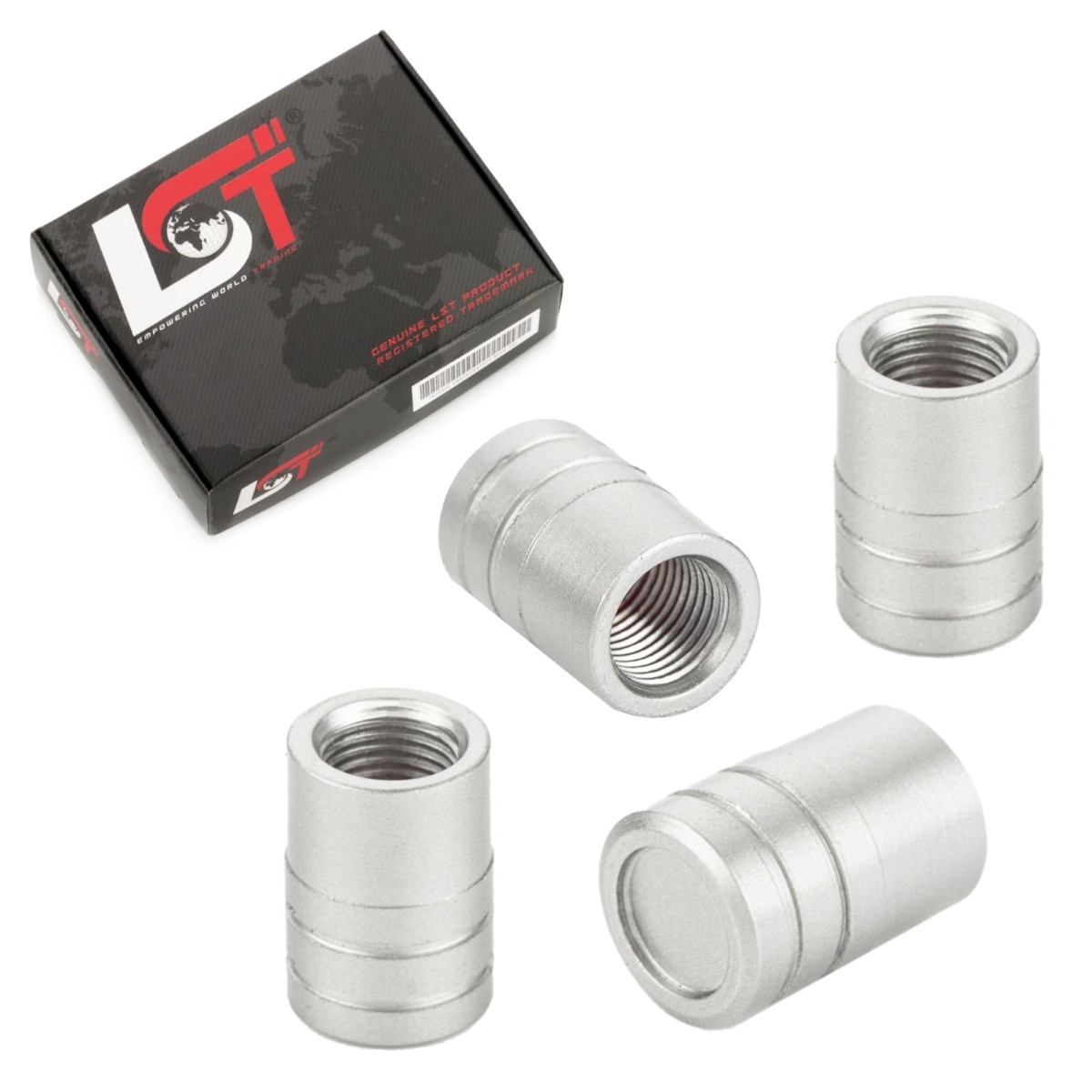 4x Valve Cap Aluminum Cylinder Tire Valve Cap in Silver for AUDI 100 A4 A6