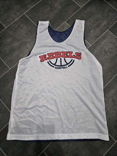 Basketball Rebels Jersey Large Reversible A4 Blue White - Picture 6 of 8