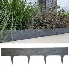 Stone Effect Lawn Edging, Flexible Plastic Garden Border, 2.3m
