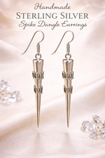 Handmade Sterling Silver Spike Dangle Earrings 1.5” 3.87g Modern Drop