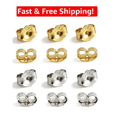 Luxury 12PCS 14K Gold & Sterling Silver Earring Backs - Hypoallergenic Set