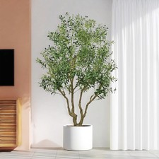 8FT Tall Artificial Olive Tree Large Faux Potted Tree Indoor/Outdoor Decor