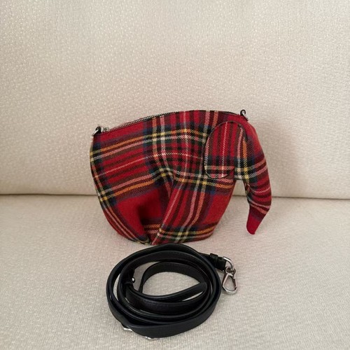 Loewe Elephant Mini Calfskin Black Crossbody Bag Red AUTH euc