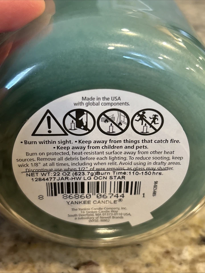 Yankee Candle Ocean Star 22 oz. FRASCO GRANDE DEVOLUCIÓN FAVORITO DIFÍCIL DE ENCONTRAR Foto 4 de 4