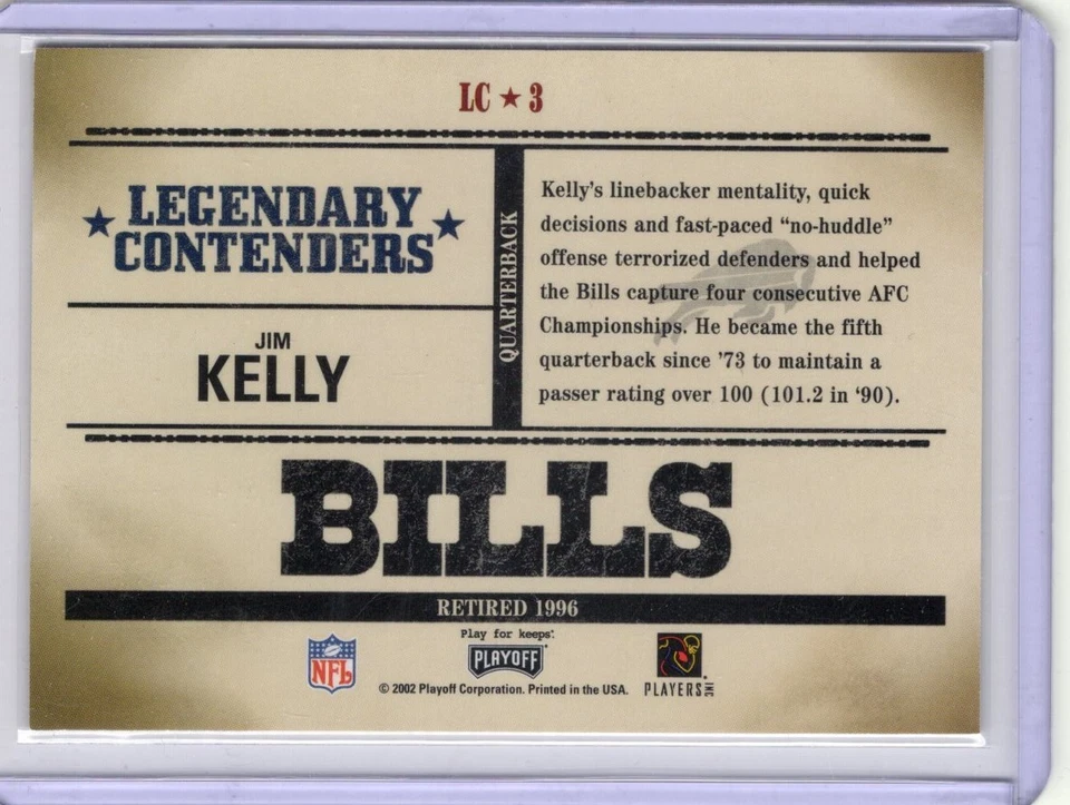 2002 Playoff Contenders - Legendary Contenders Jim Kelly #LC-3 - Image 2 of 2