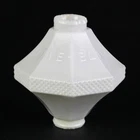 Diddle Plitzen White Milk Glass Lightning Rod Ball, Antique Glass Octagonal, 4"
