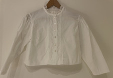 DIRNDLBLUSE - TRACHTENBLUSE - COTTON - VINTAGE - weiß - GR. 36-38