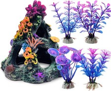 Fish Tank Decoration Coral Reef Set Aquarium Ornament Cave Plants Betta Decor